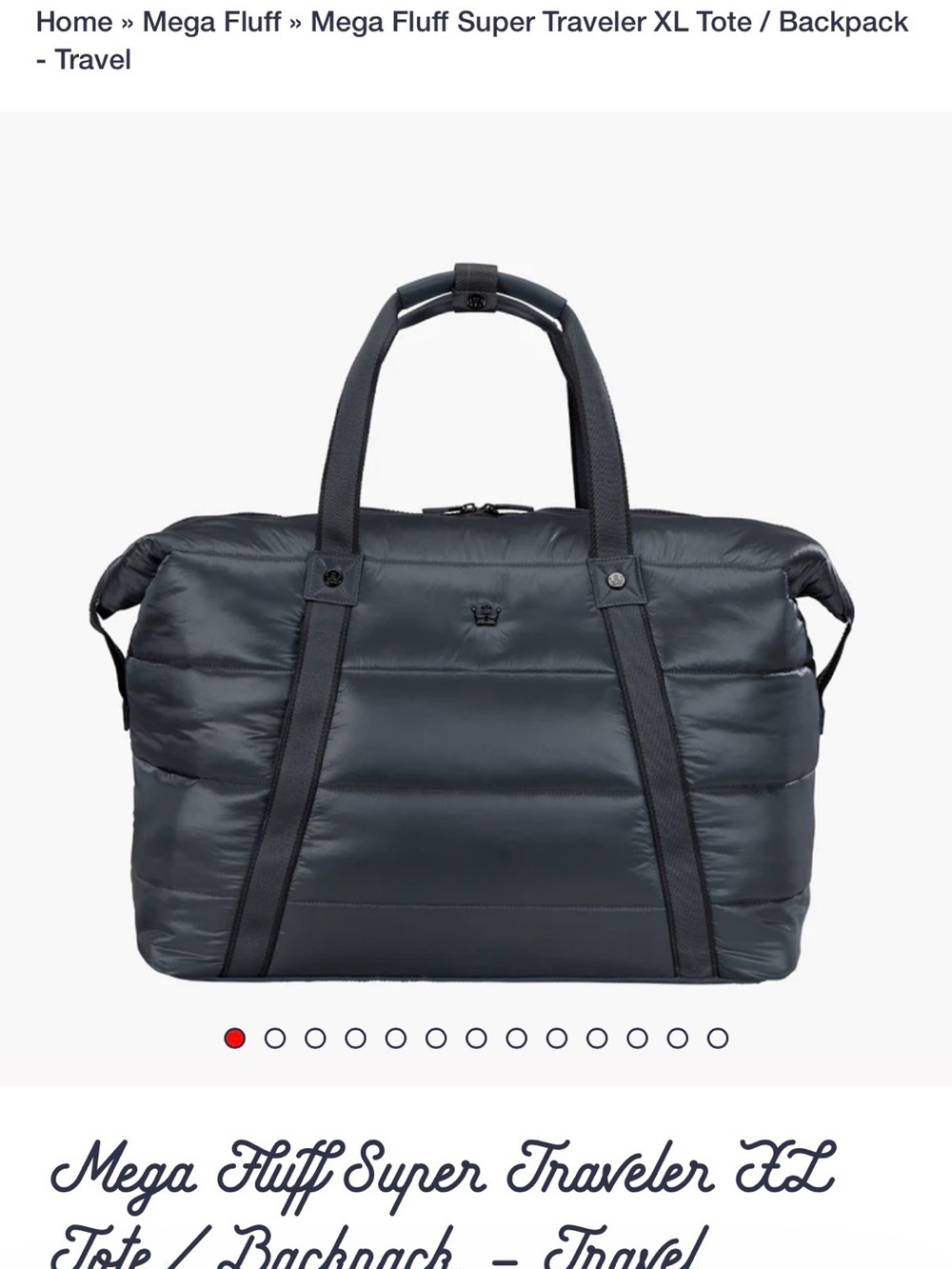 Oliver Thomas Mega Fluff Super Traveler XL Tote/Backpack in black